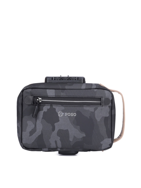 

POSO Unisex Black & Grey Camouflage Electronic Accessories Organiser