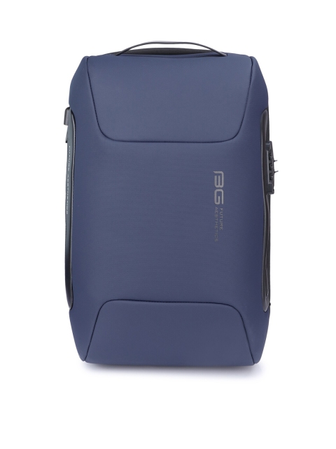 

BANGE Unisex Navy Blue & Black Textured Laptop Bag