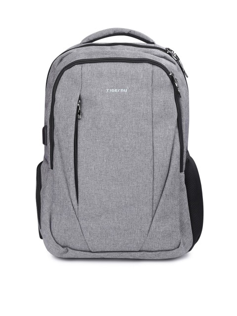 

TIGERNU Unisex Grey & Black Backpack with Anti-Theft