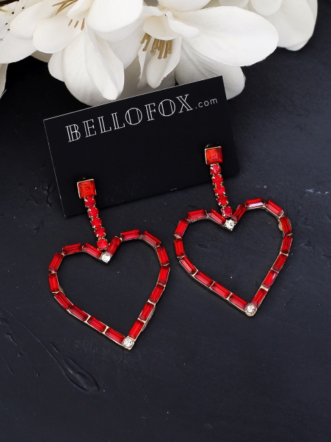 

Bellofox Red Contemporary Hoop Earrings