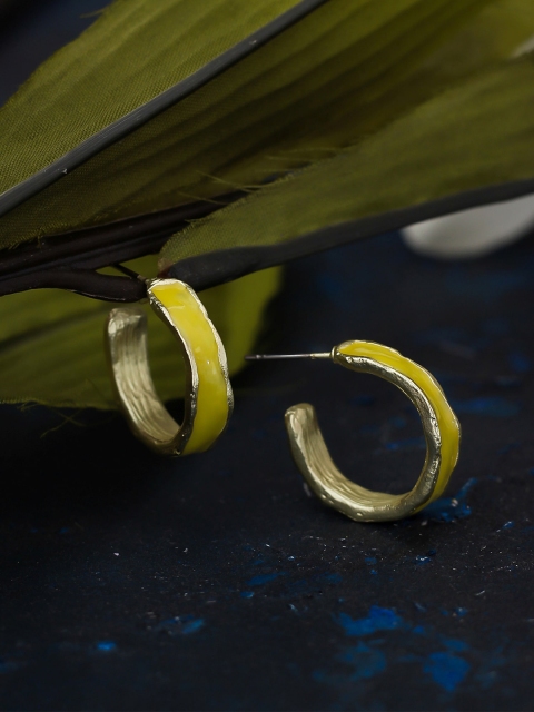 

Bellofox Yellow Contemporary Hoop Earrings