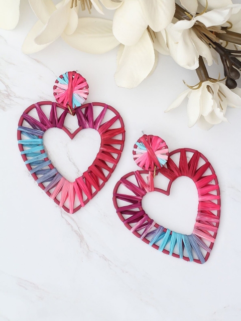 

Bellofox Pink Heart Shaped Drop Earrings