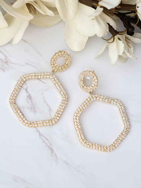 

Bellofox Gold-Toned Contemporary Drop Earrings