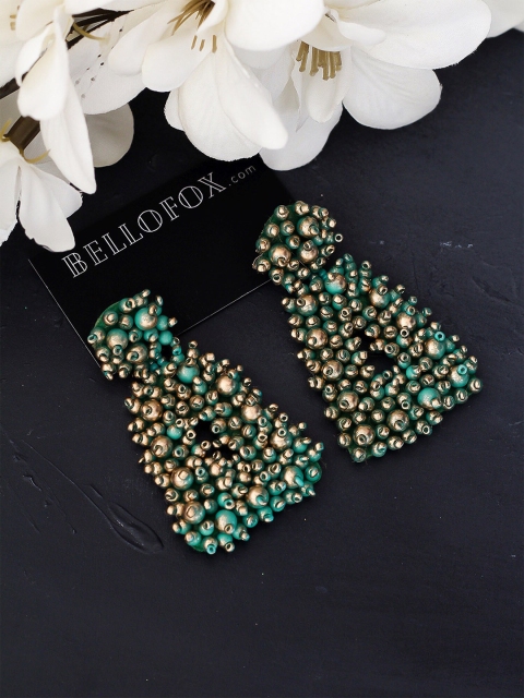 

Bellofox Green Contemporary Drop Earrings