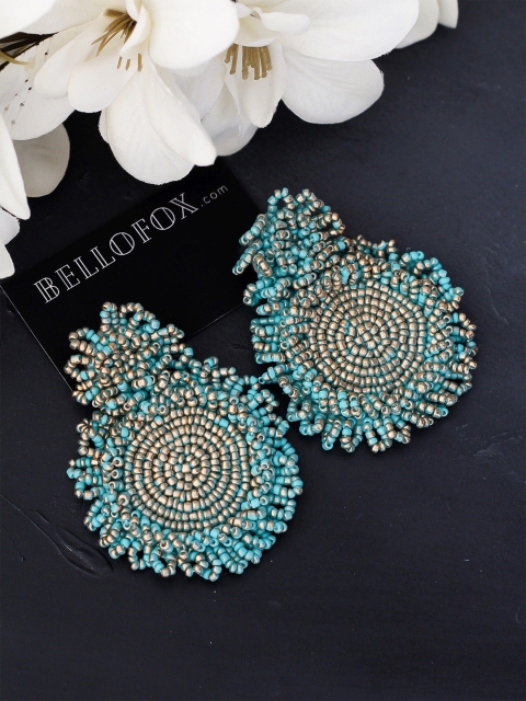 

Bellofox Blue Beaded Jhumka Earrings