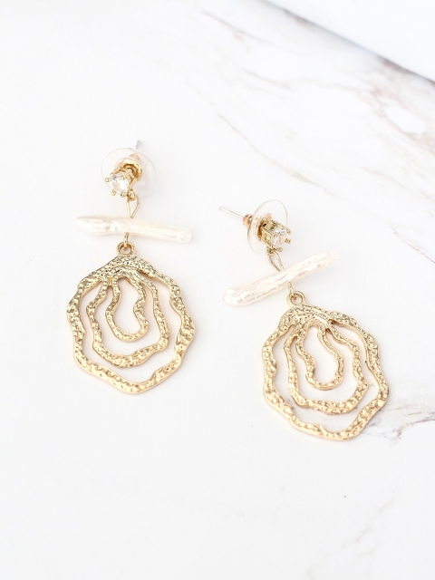 

Bellofox Gold-Toned Contemporary Drop Earrings