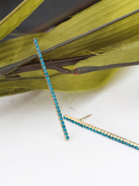 

Bellofox Blue Studded Drop Earrings