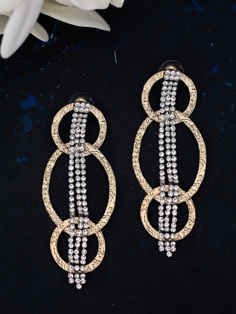 

Bellofox Silver-Toned Contemporary Drop Earrings