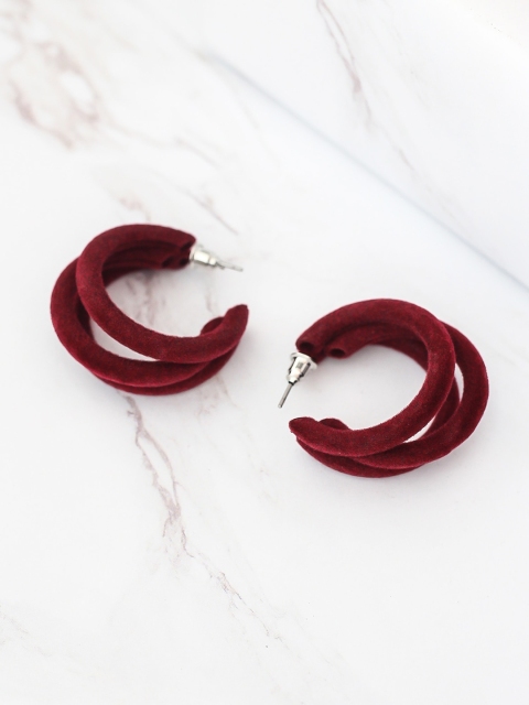 

Bellofox Maroon Half Hoop Earrings