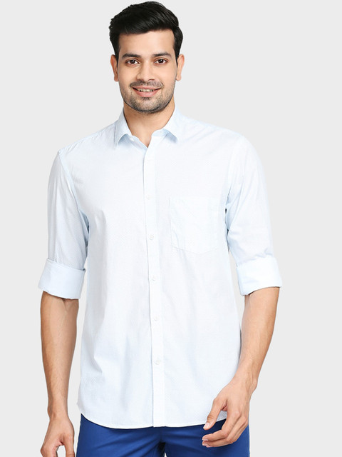 

ColorPlus Men Blue Tailored Fit Opaque Printed Casual Shirt