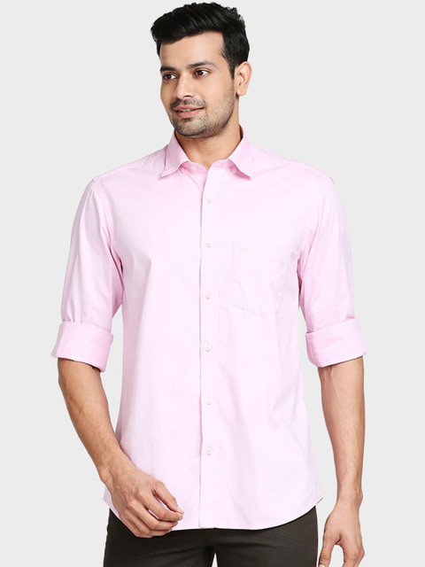 

ColorPlus Men Pink Tailored Fit Opaque Casual Shirt