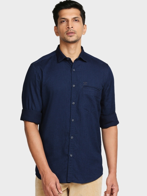 

ColorPlus Men Navy Blue Tailored Fit Casual Shirt