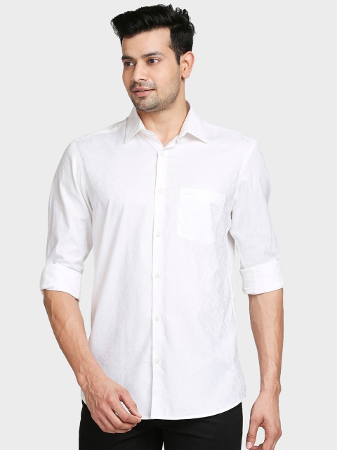 

ColorPlus Men White Tailored Fit Floral Opaque Printed Casual Shirt