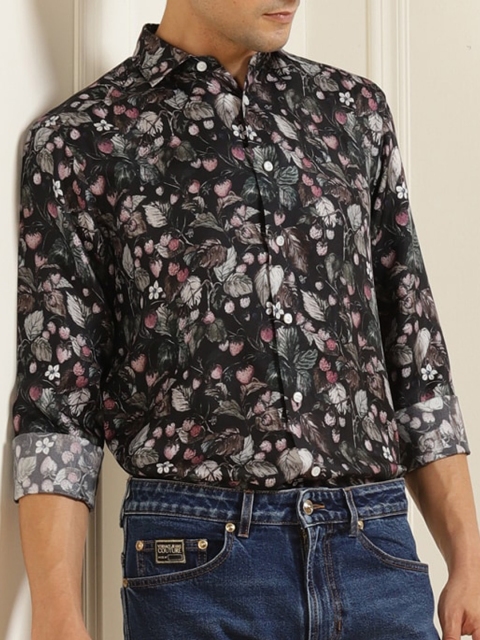 

Eton Men Black Floral Opaque Printed Casual Shirt