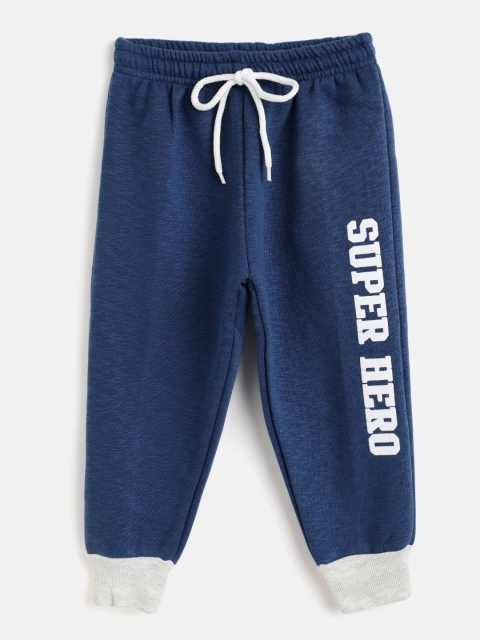 

GAME BEGINS Boys Blue & White Printed Cotton Joggers