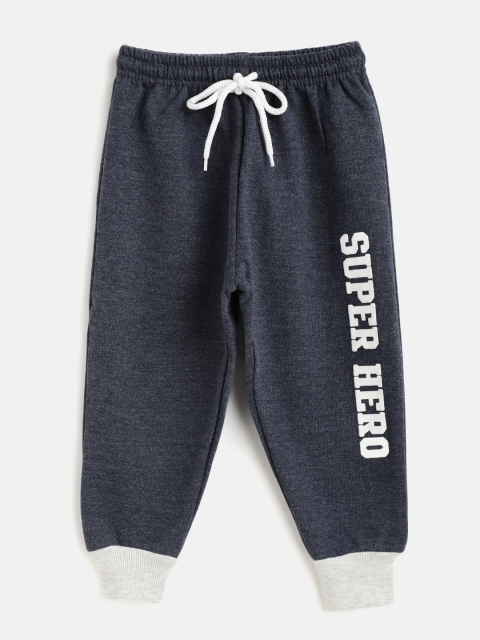 

GAME BEGINS Boys Charcoal Grey & White Printed Cotton Joggers