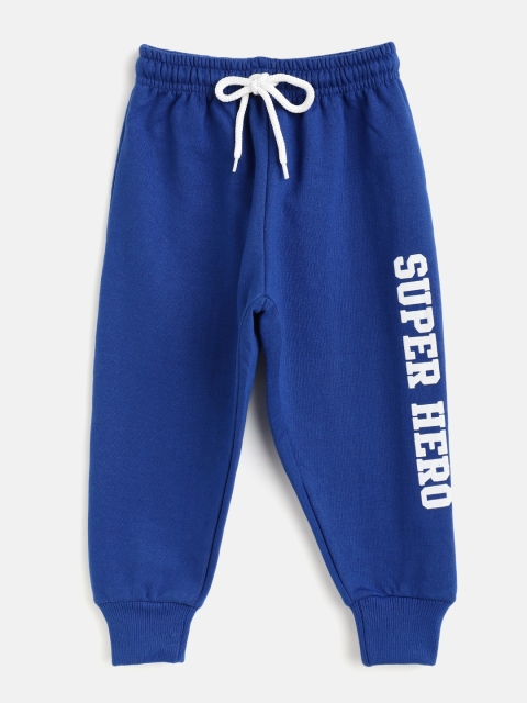 

GAME BEGINS Boys Blue & White Printed Cotton Joggers