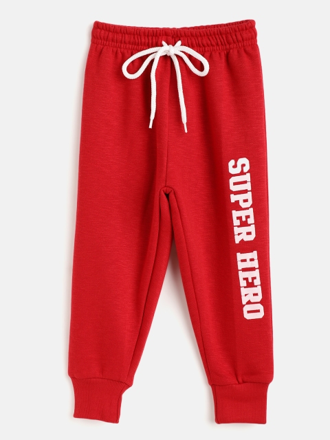 

GAME BEGINS Boys Red & White Printed Cotton Joggers