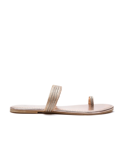 

Carlton London Women Rose Gold-Toned Embellished Flats