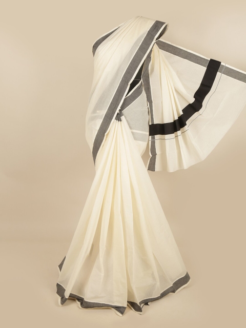 

Pothys Off White & Black Chettinad Saree