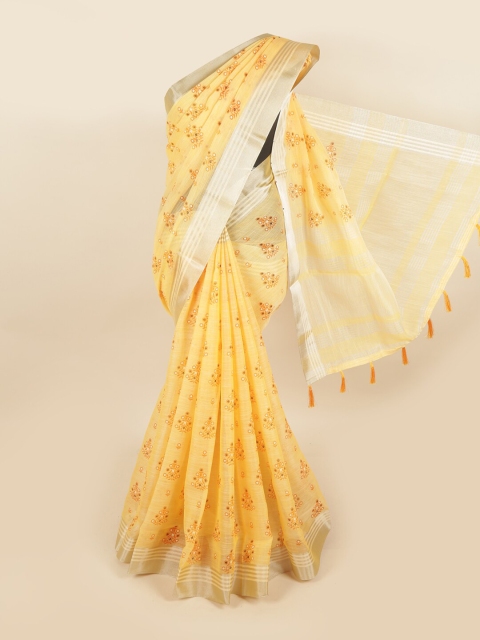 

Pothys Yellow Floral Chettinad Saree