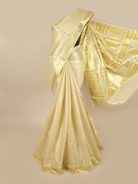 

Pothys Gold-Toned Woven Design Chettinad Saree