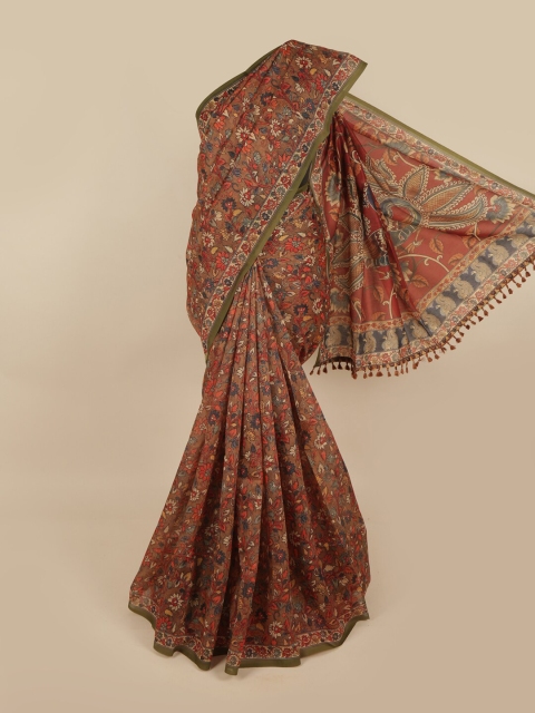 

Pothys Brown & Grey Floral Chettinad Saree