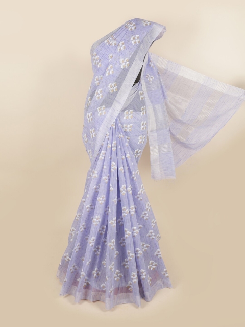 

Pothys Lavender & White Floral Pure Cotton Chettinad Saree