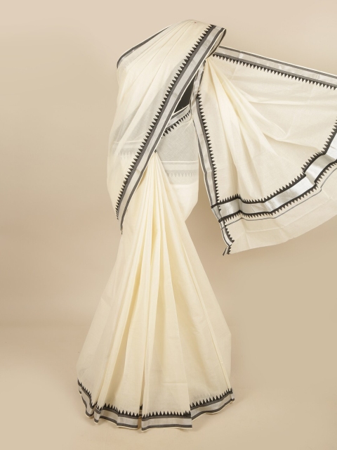

Pothys Off White & Black Chettinad Saree