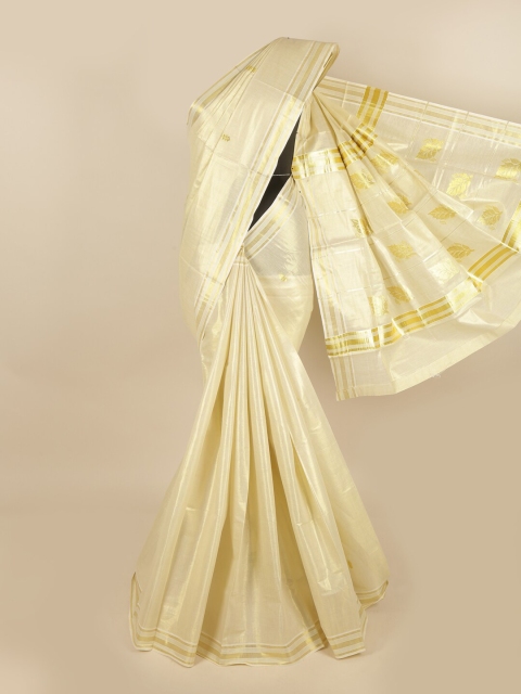 

Pothys Gold-Toned Ethnic Motifs Cotton Blend Chettinad Saree