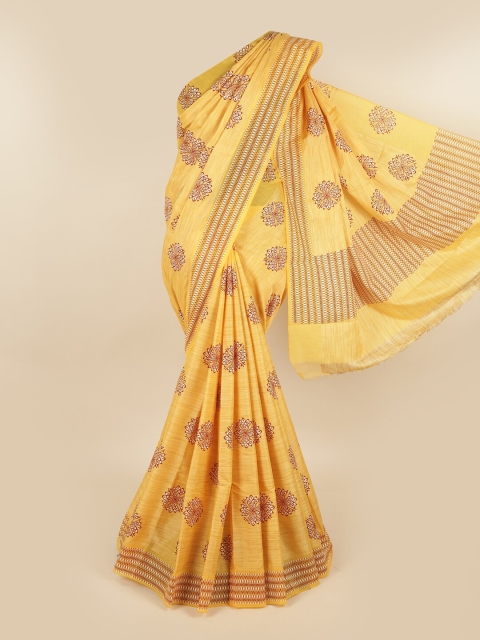 

Pothys Yellow & Red Ethnic Motifs Printed Pure Cotton Chettinad Saree