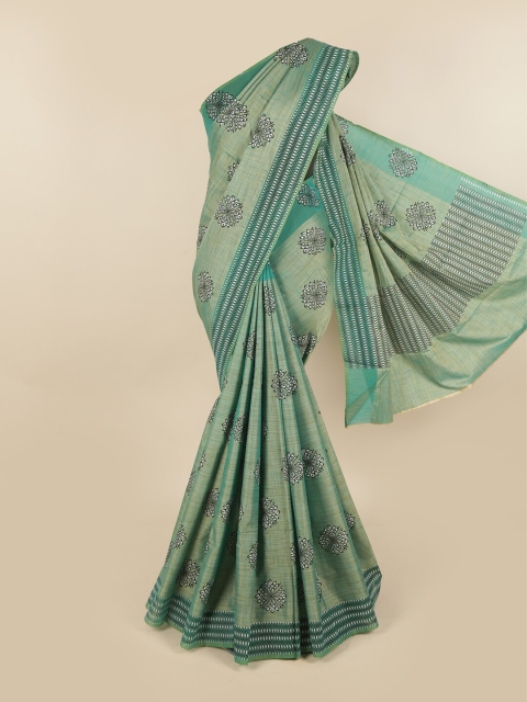 

Pothys Green & Black Floral Chettinad Pure Cotton Saree