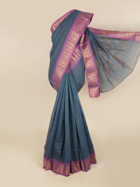 

Pothys Blue Woven Design Pure Cotton Chettinad Saree
