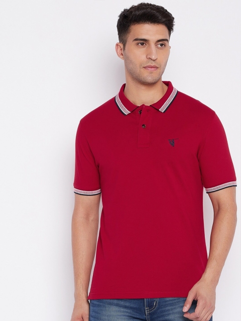

HARBORNBAY Men Red Polo Collar T-shirt