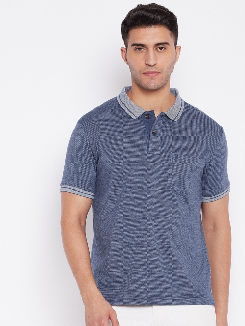 

HARBORNBAY Men Blue Polo Collar T-shirt