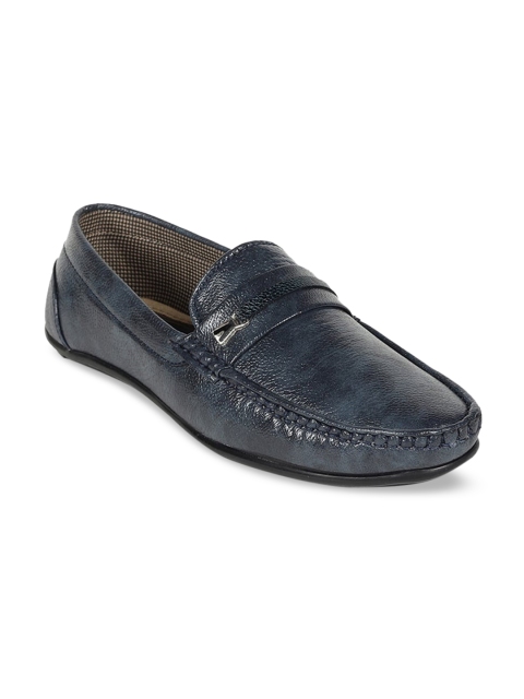 

Provogue Men Blue Textured Penny Loafers