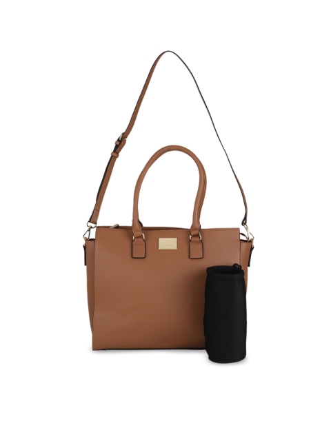 

Van Heusen Brown PU Structured Shoulder Bag