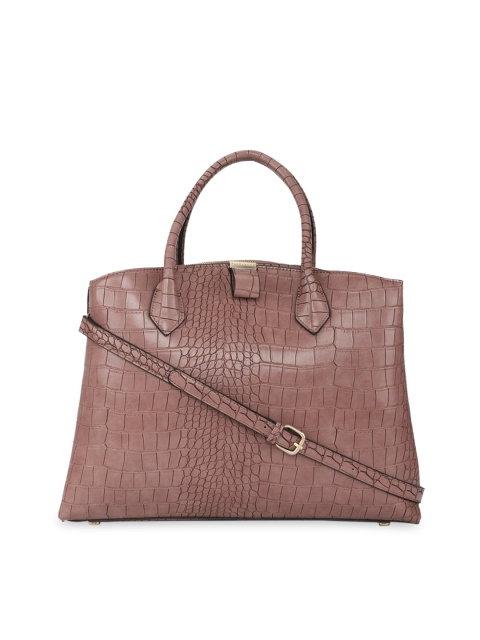 

Van Heusen Woman Pink Textured Structured Handheld Bag