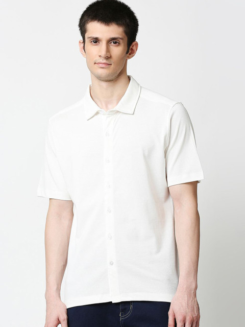 

Bewakoof Men White Opaque Casual Shirt