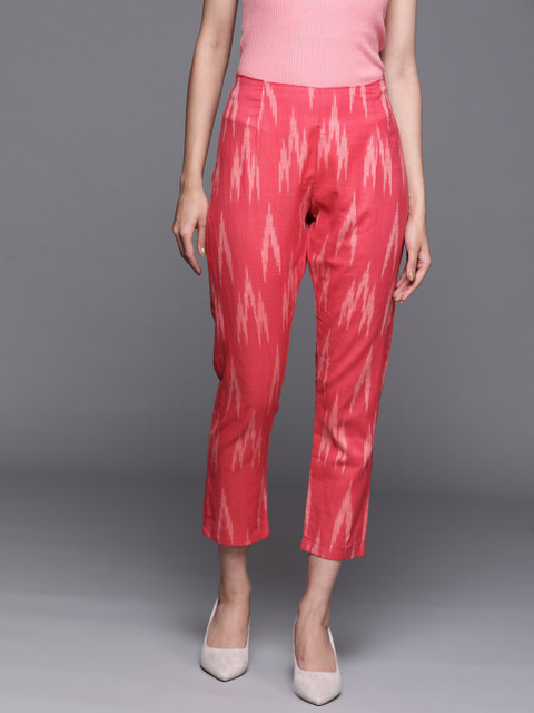 

PINKSKY Women Pink Smart Slim Fit Trousers
