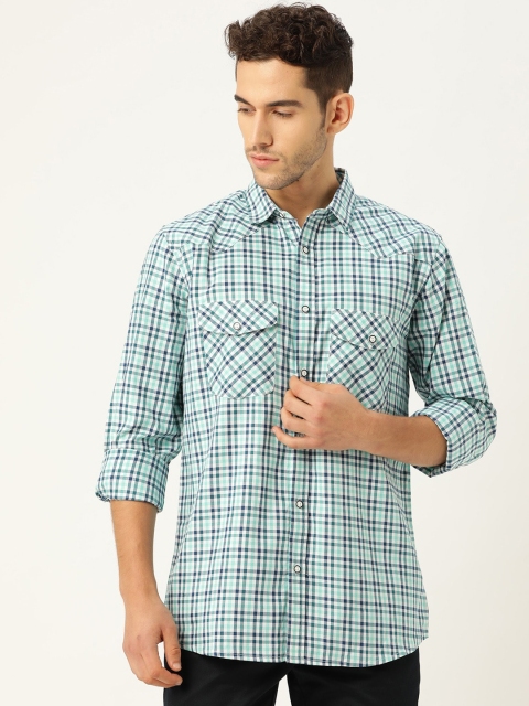 

STROP Men Green Tartan Checks Opaque Checked Casual Shirt