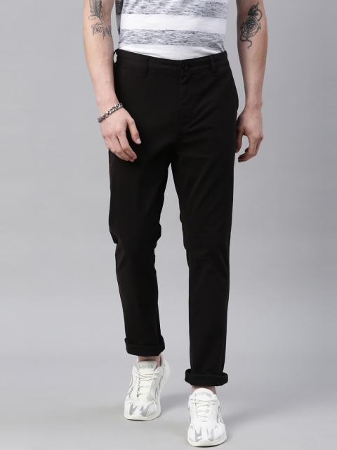 

Breakbounce Men Black Cotton Slim Fit Trousers