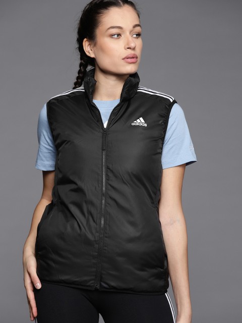 

ADIDAS Women Black Solid Essential Insulated Vest Sporty Jacket