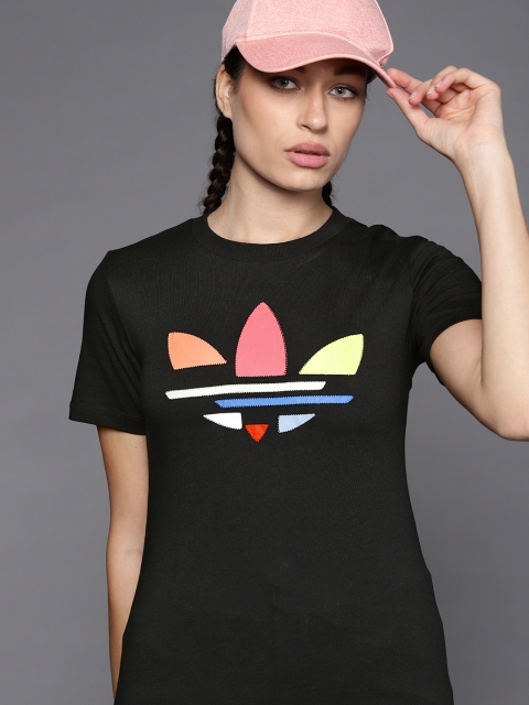 

ADIDAS Originals Women Black Pure Cotton Printed Outdoor Sustainable T-shirt