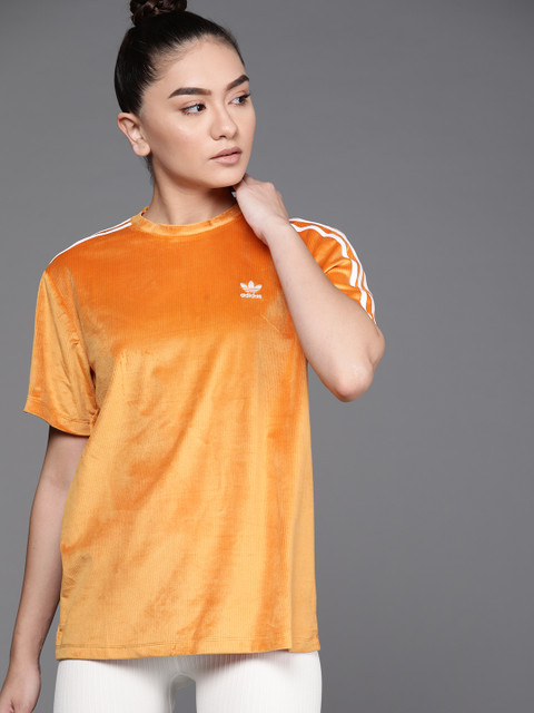 

ADIDAS Originals Women Orange Corded Velour Sustainable T-shirt