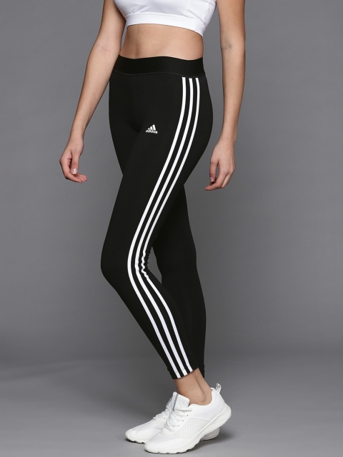 

ADIDAS Women Black & White Striped W 3S LEG Cotton Sustainable Tights