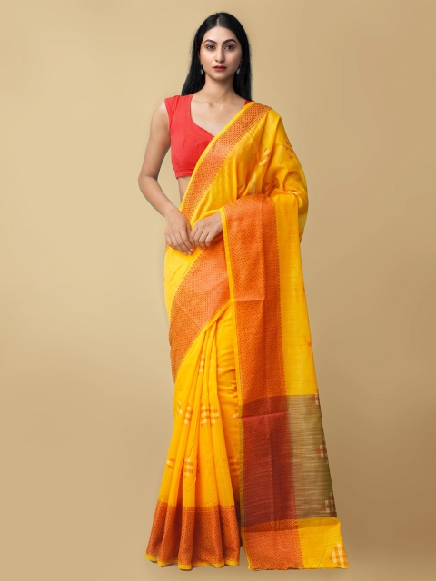 

Unnati Silks Women Orange & Red Bangalore Sico Saree