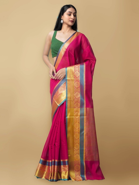 

Unnati Silks Women Pink Woven Design Bangalore Sico Saree