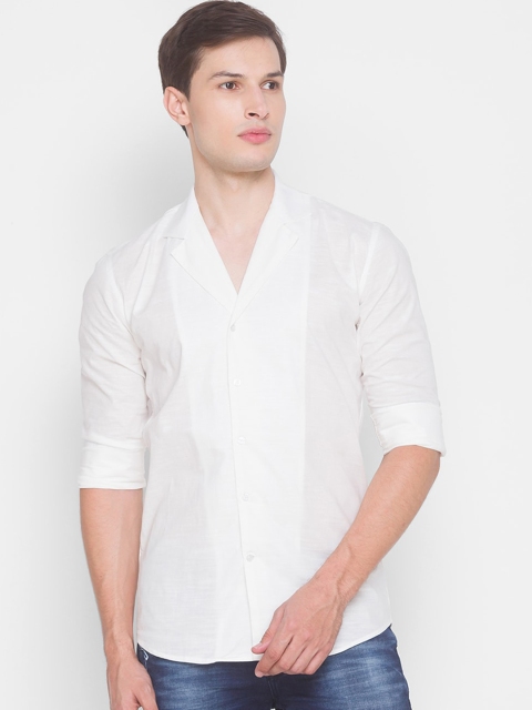 

mode de base Men White Snug Slim Fit Casual Shirt