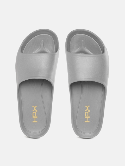 

HRX by Hrithik Roshan Men Grey Solid Sliders